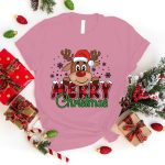 Cute Merry Christmas Printed T-shirt - Image 2