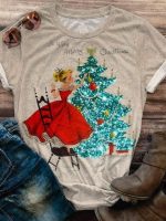 Christmas Print Girlfriends Red T-Shirt - Image 4