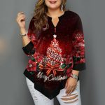 Women's V-neck Shirt Positioning T-shirt Christmas - Image 2