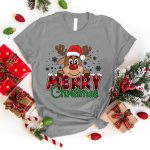 Cute Merry Christmas Printed T-shirt - Image 6