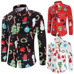Men's Shirt Snowman Christmas 3D Digital Printing Long Sleeve Shirt