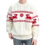 Winter Ugly Christmas Pullovers Sweater For Men Thick Warm Knitted Sweaters With Deer Christmas Holiday Round Neck Tops - Image 6